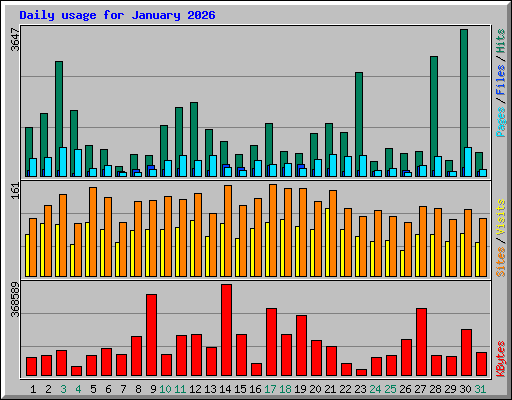 Daily usage for January 2026
