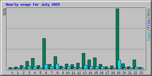 Hourly usage for July 2025