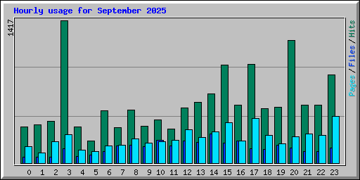 Hourly usage for September 2025