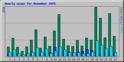 Hourly usage for November 2025