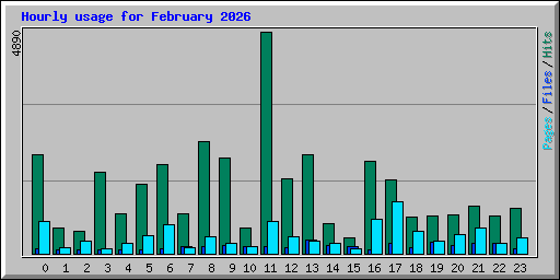 Hourly usage for February 2026